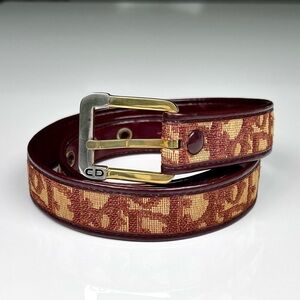 Christian Dior Trotter belt canvas / leather